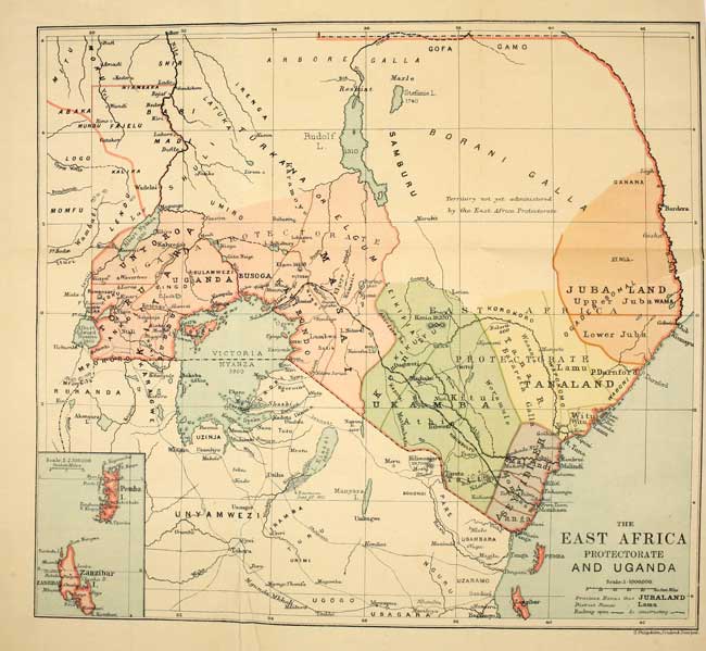 british east africa map 