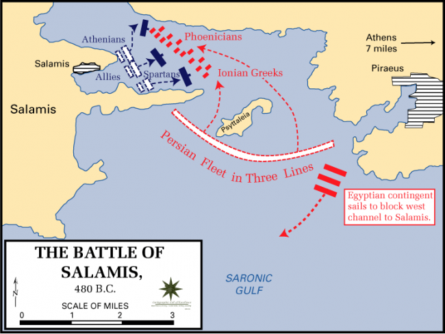 The Battle of Salamis map