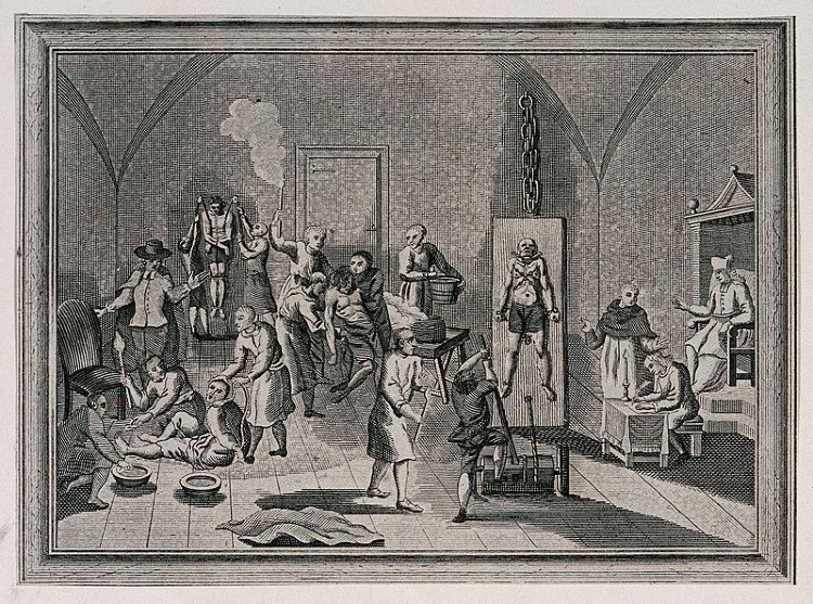 The inside of a jail of the Spanish Inquisition